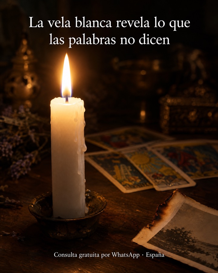 Vela blanca encendida